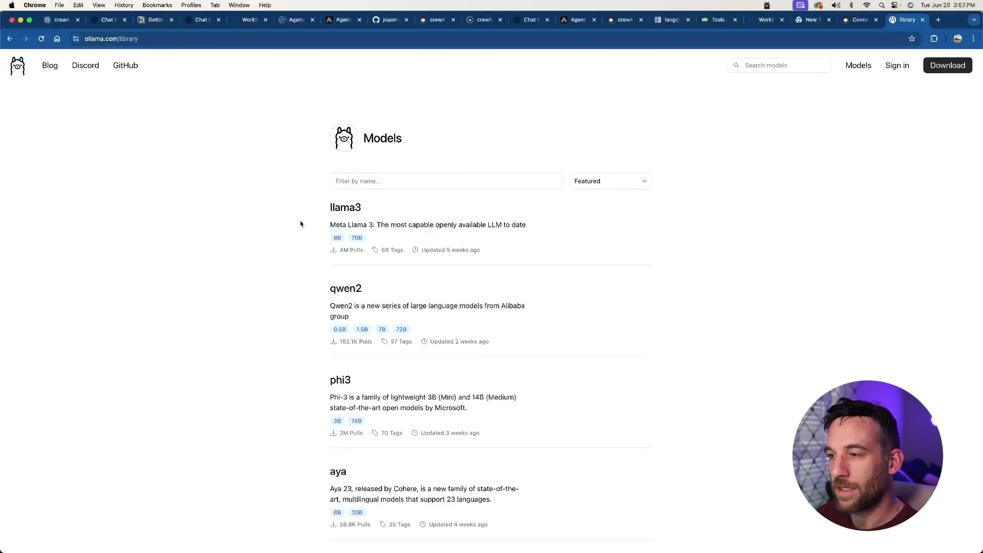 Browsing and selecting appropriate Ollama models based on your hardware capabilities
