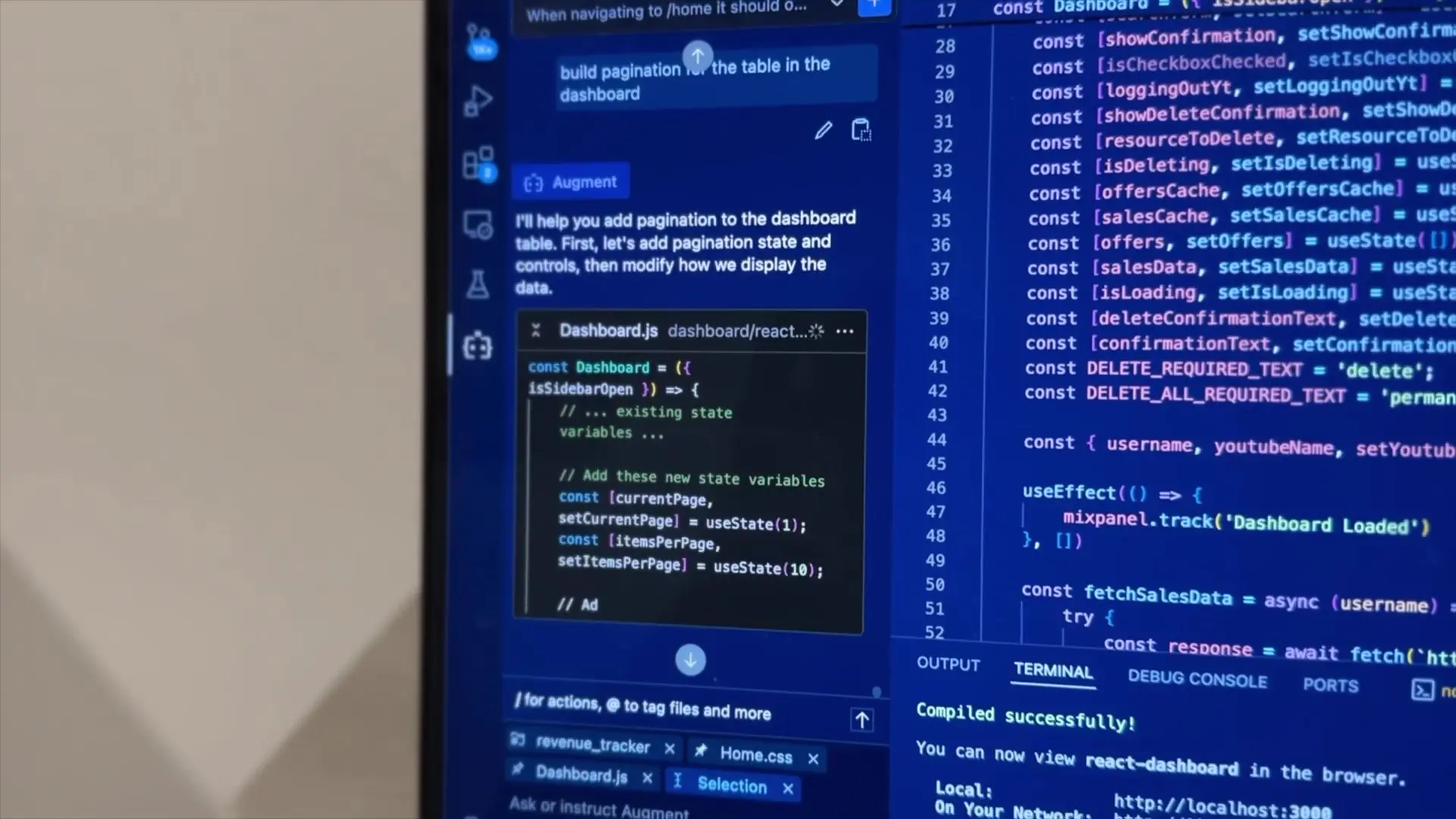 AI assistants can efficiently implement pagination functionality in React components, improving table data management with minimal developer effort