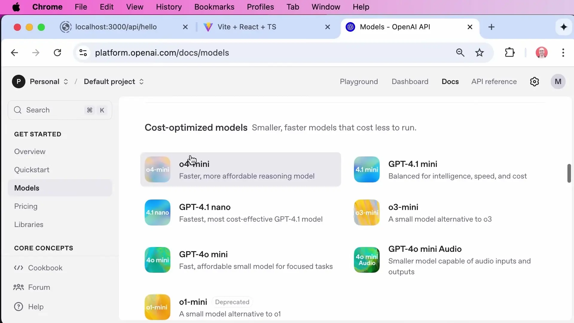 Cost-optimized AI models selection interface for building efficient chatbot applications