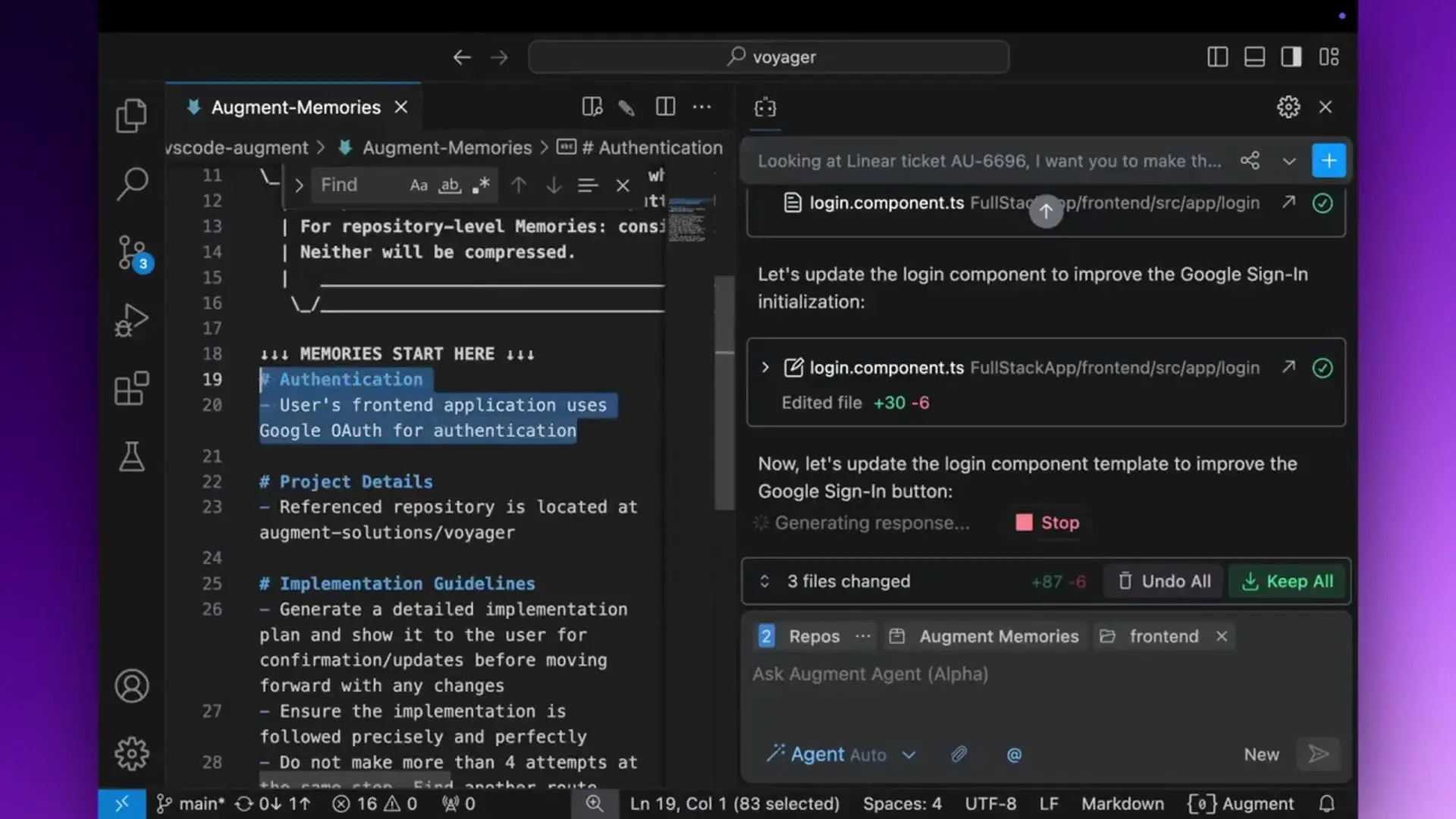 Augment Agent offers a free tier with rate-limited access to its powerful AI capabilities