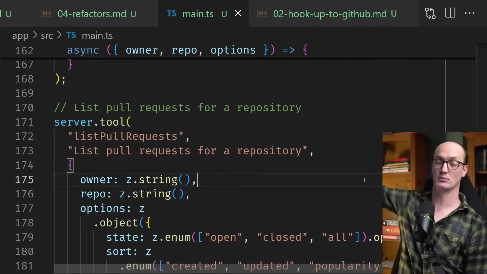 Implementation of GitHub repository tools with Zod validation for proper parameter handling in the MCP server
