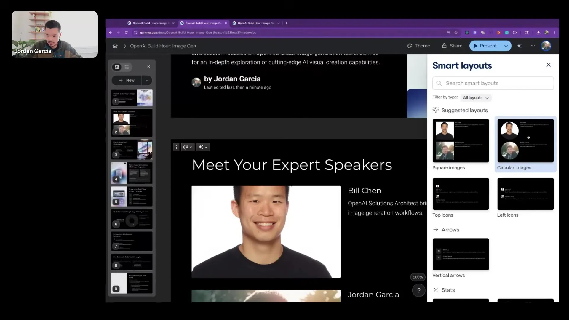 Example of switching layouts in the image generation interface for better workflow customization
