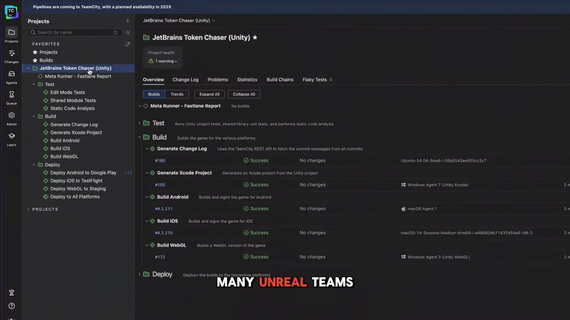 Build Graph visualization showing the interconnected build steps for an Unreal Engine project