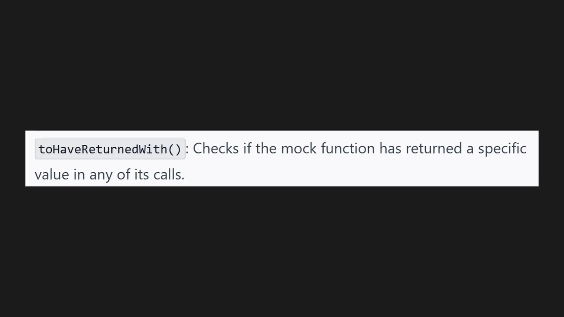 Bun Test now includes powerful matchers for verifying mock function return values with precision