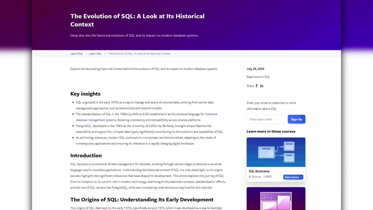 SQL dialects evolved from the 1980s when each vendor developed their own version of SQL