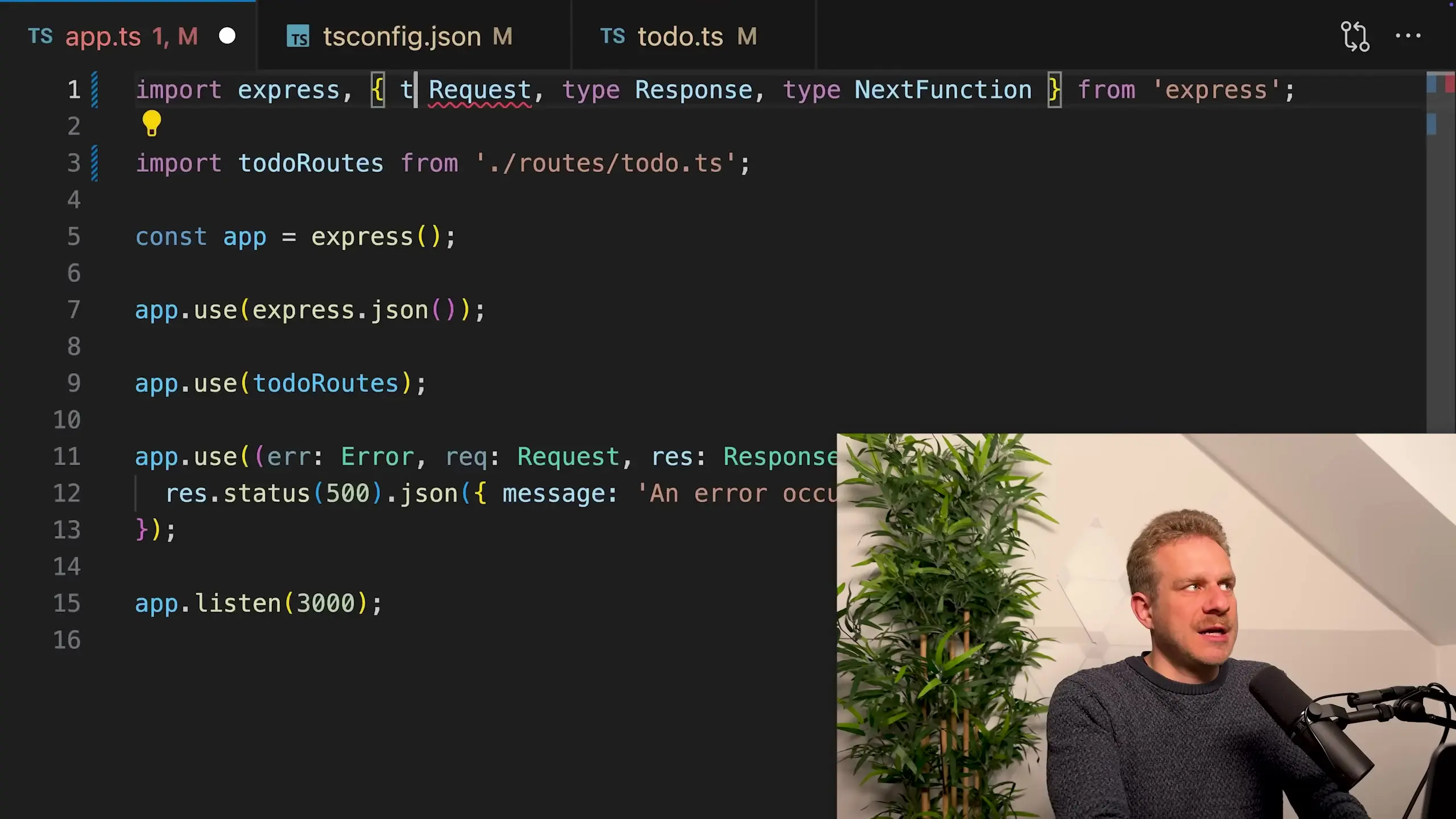 Adding the 'type' keyword to imports prevents errors when running TypeScript with Node.js native support