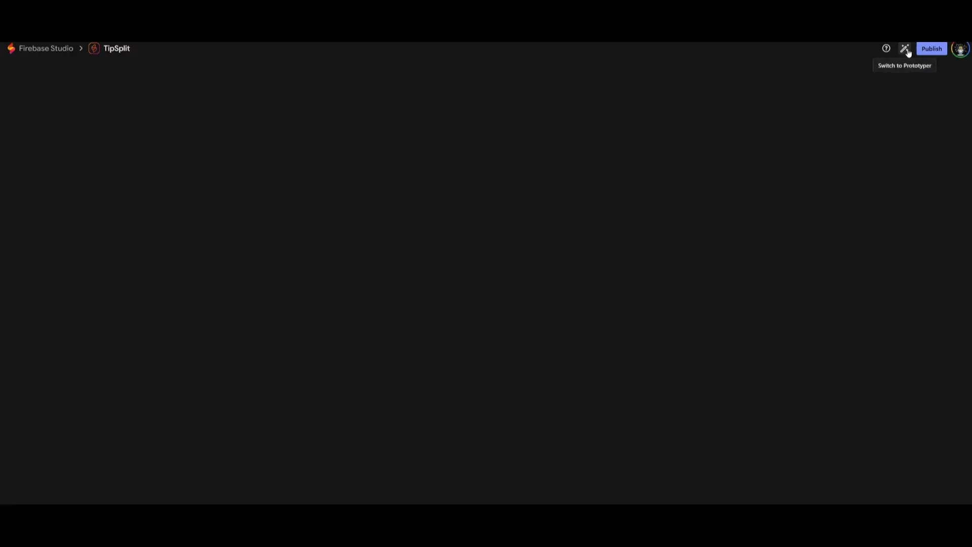 Firebase Studio's code editor interface with IDE functionality
