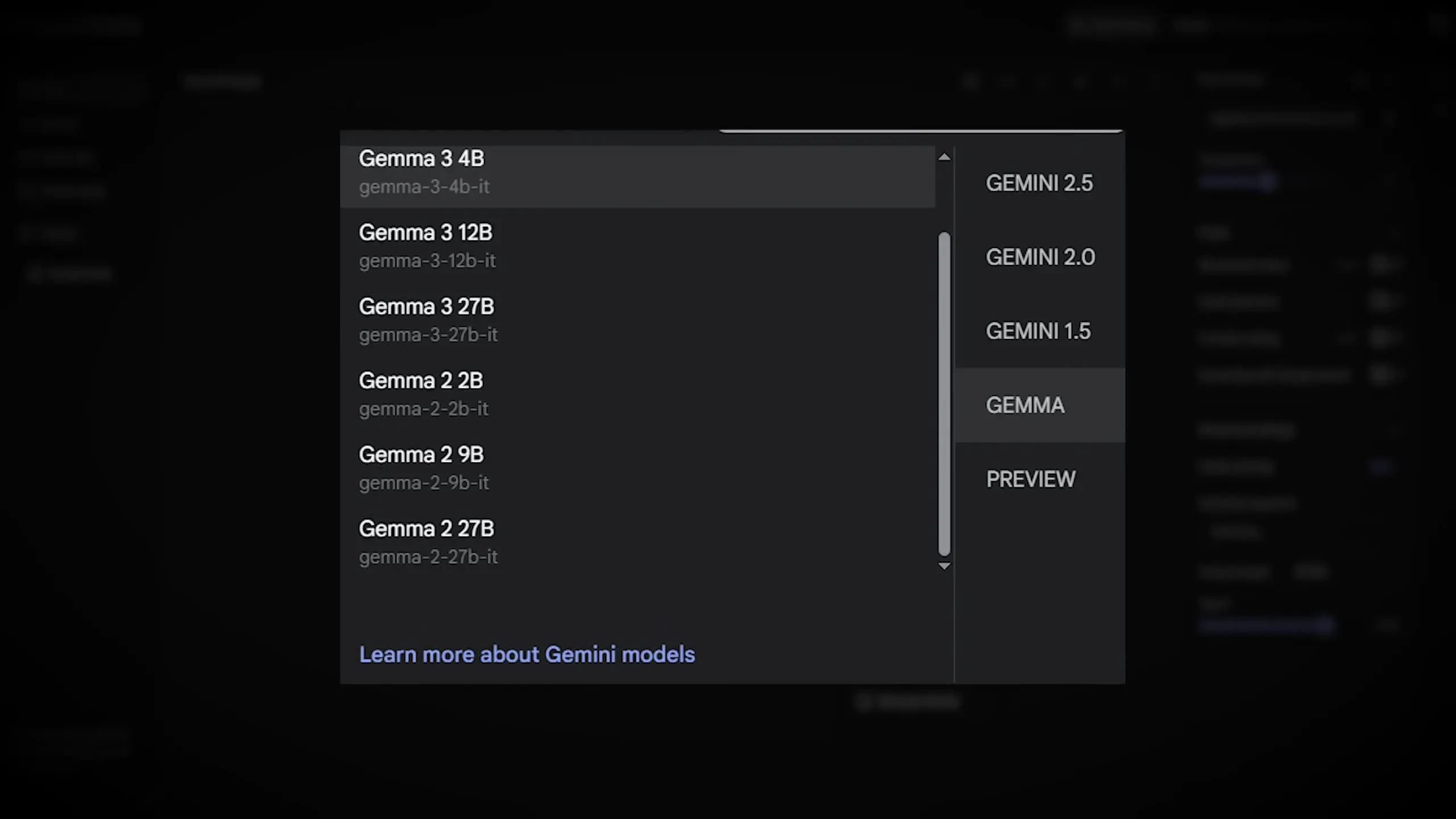 Google AI Studio offers access to multiple models including the open source Gemma 3 models with an intuitive interface