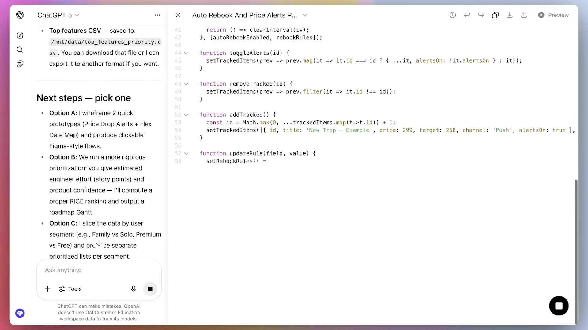 GPT-5's enhanced front-end coding capabilities enable rapid prototype development with clean, functional code generation