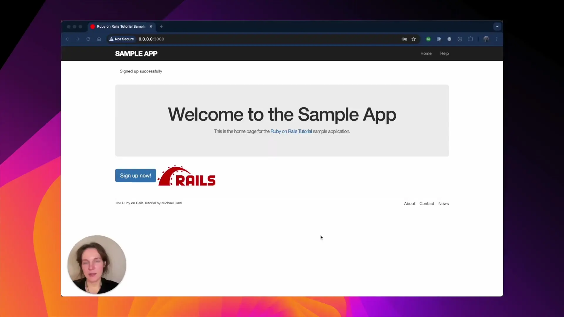 Sign-up page created with Rails 8 authentication generator