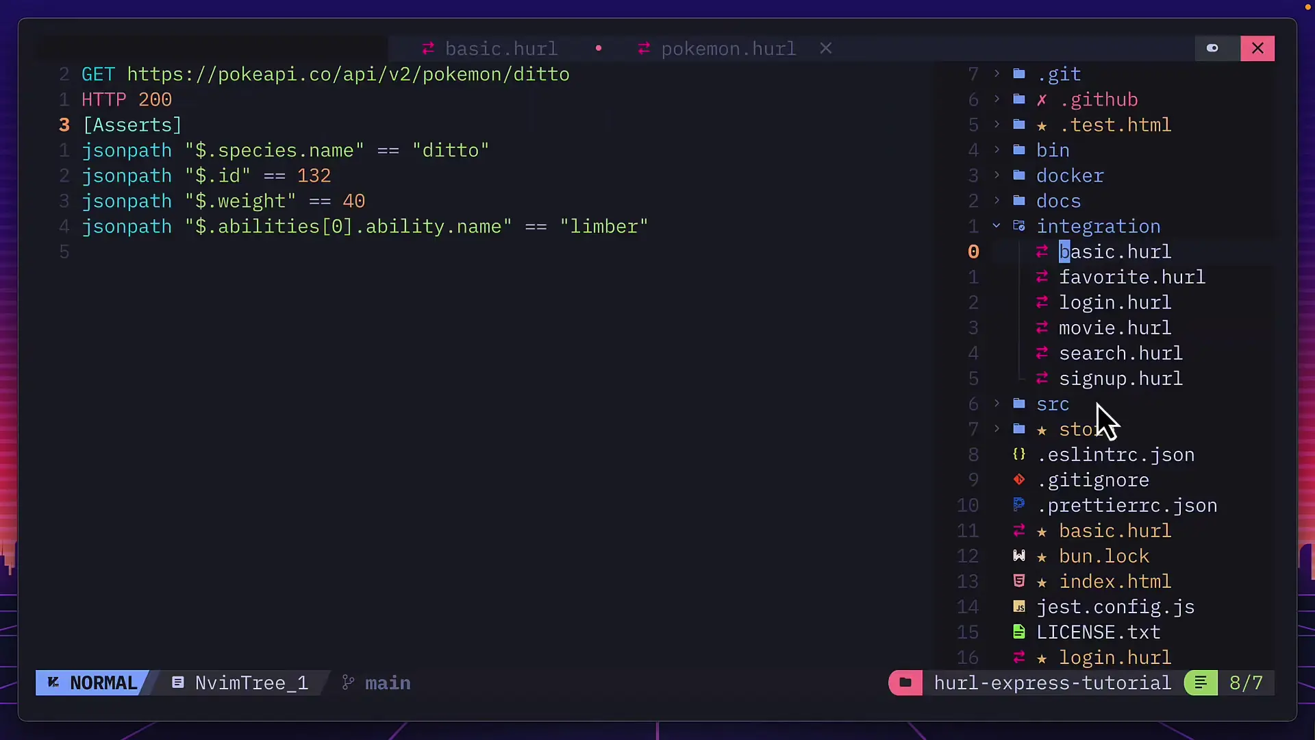 Hurl supports splitting tests into multiple files for better organization and parallel execution