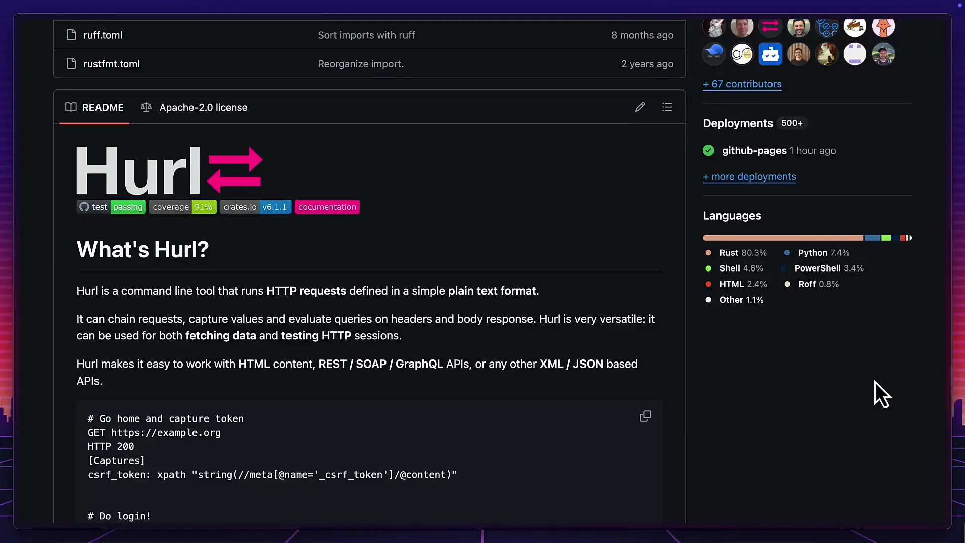 Hurl is a lightweight Rust-based tool that supports comprehensive API testing workflows