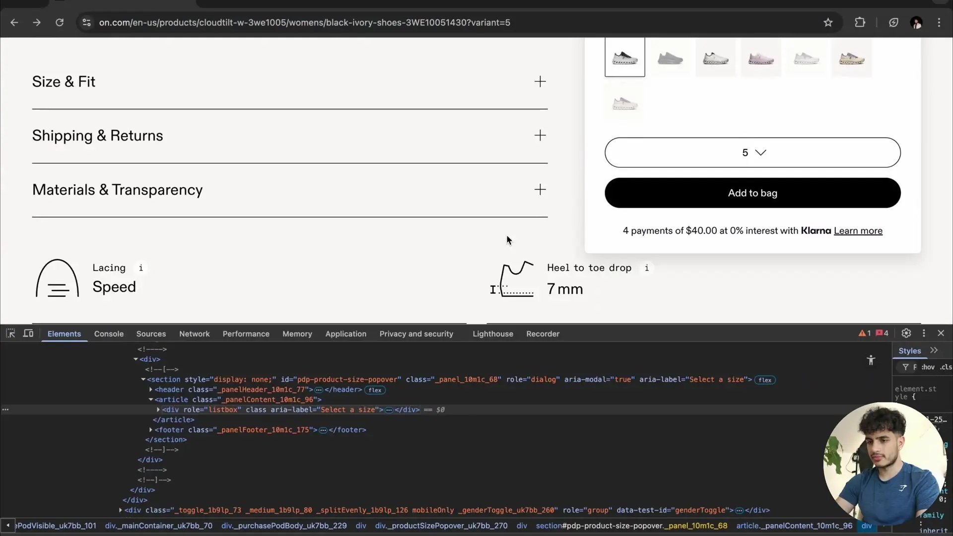 Using browser inspection tools to identify HTML elements for the AI agent to interact with