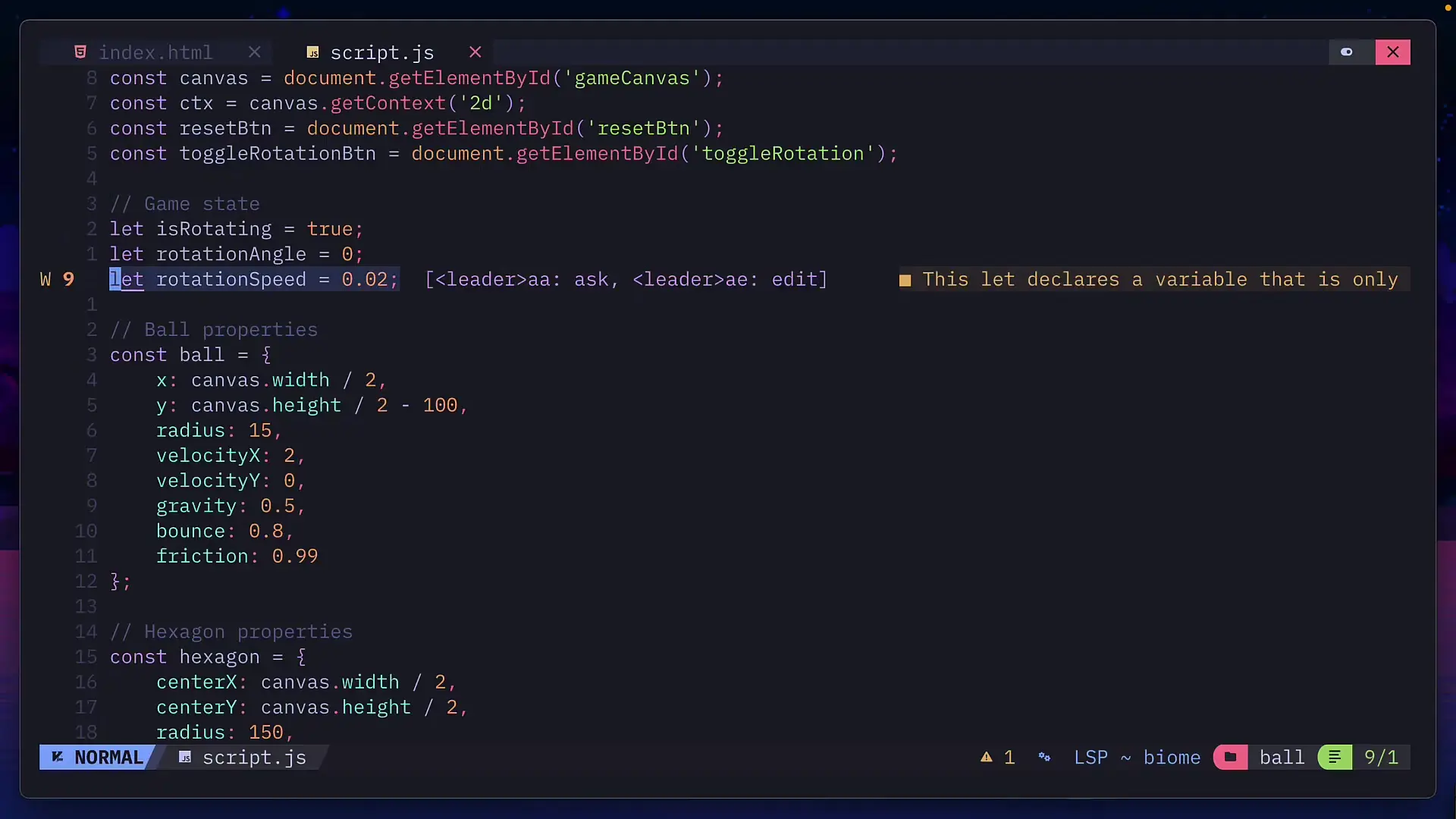 Sonic generated clean code with only minor improvements needed, like changing 'let' to 'const' for variables used only once.