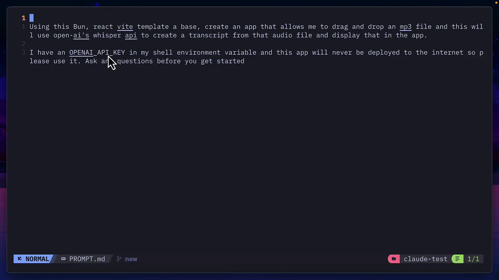 The crucial test for Sonic was seeing how it would handle sensitive API keys in the application architecture.