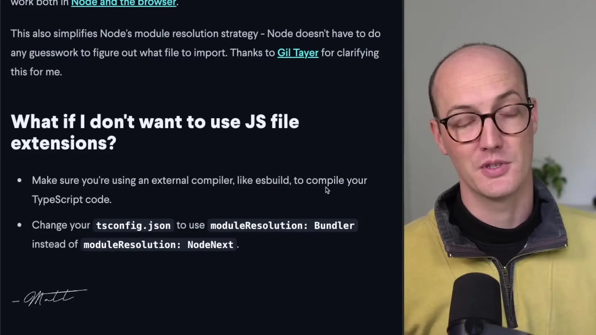 Using bundler module resolution lets you omit file extensions in imports
