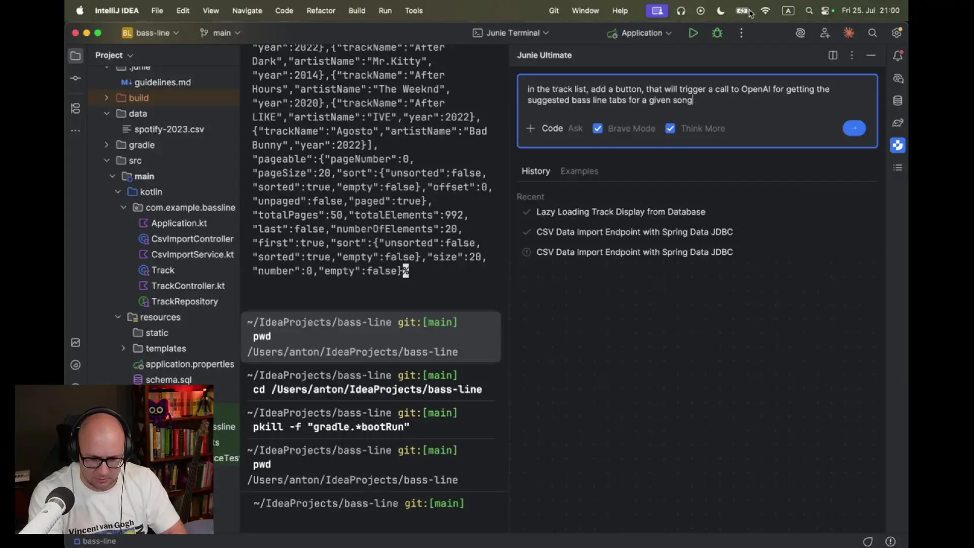 Exploring Spotify data structure in a Kotlin notebook to prepare for database integration