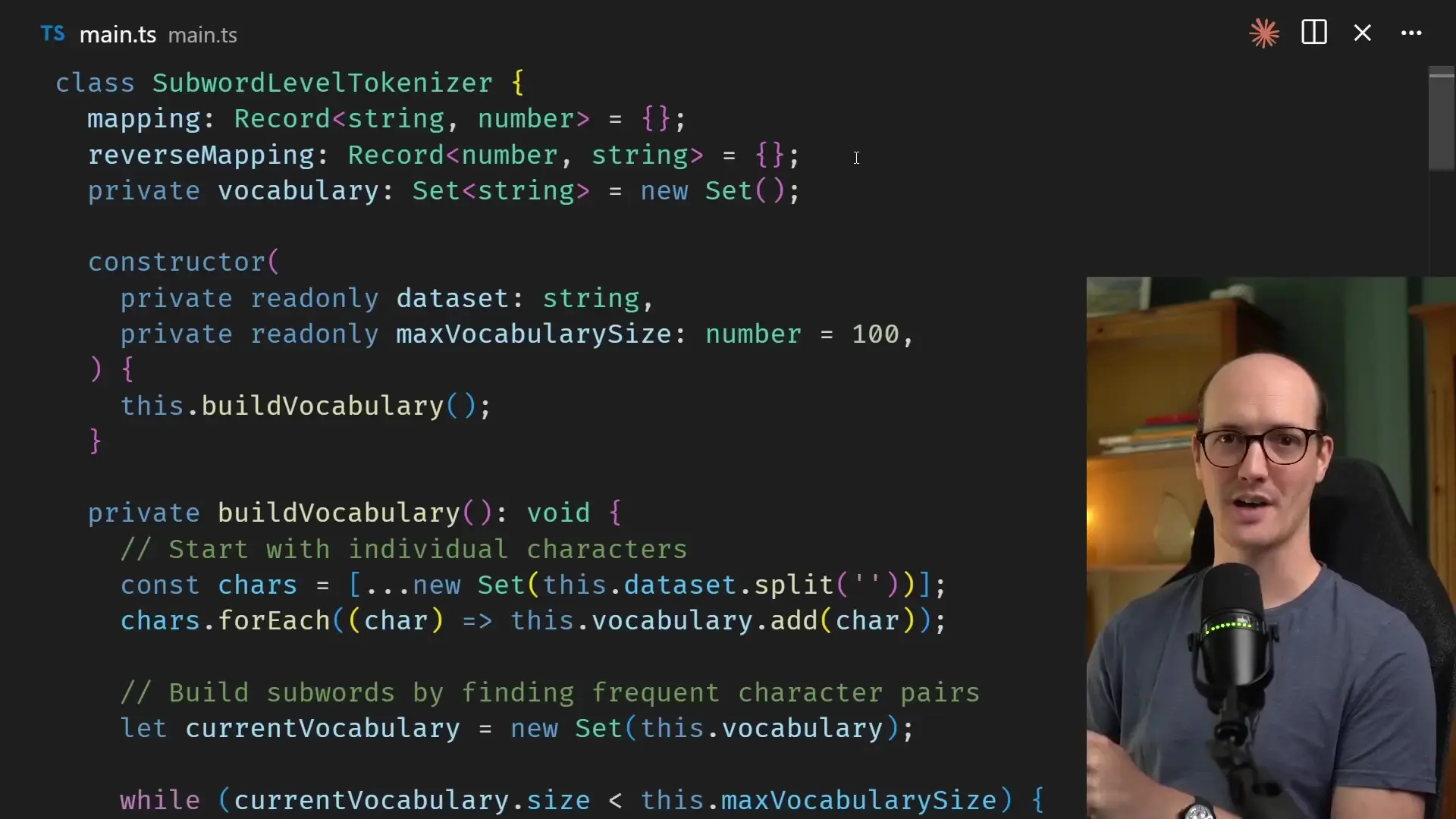 LLM token processing using TypeScript code instead of Python