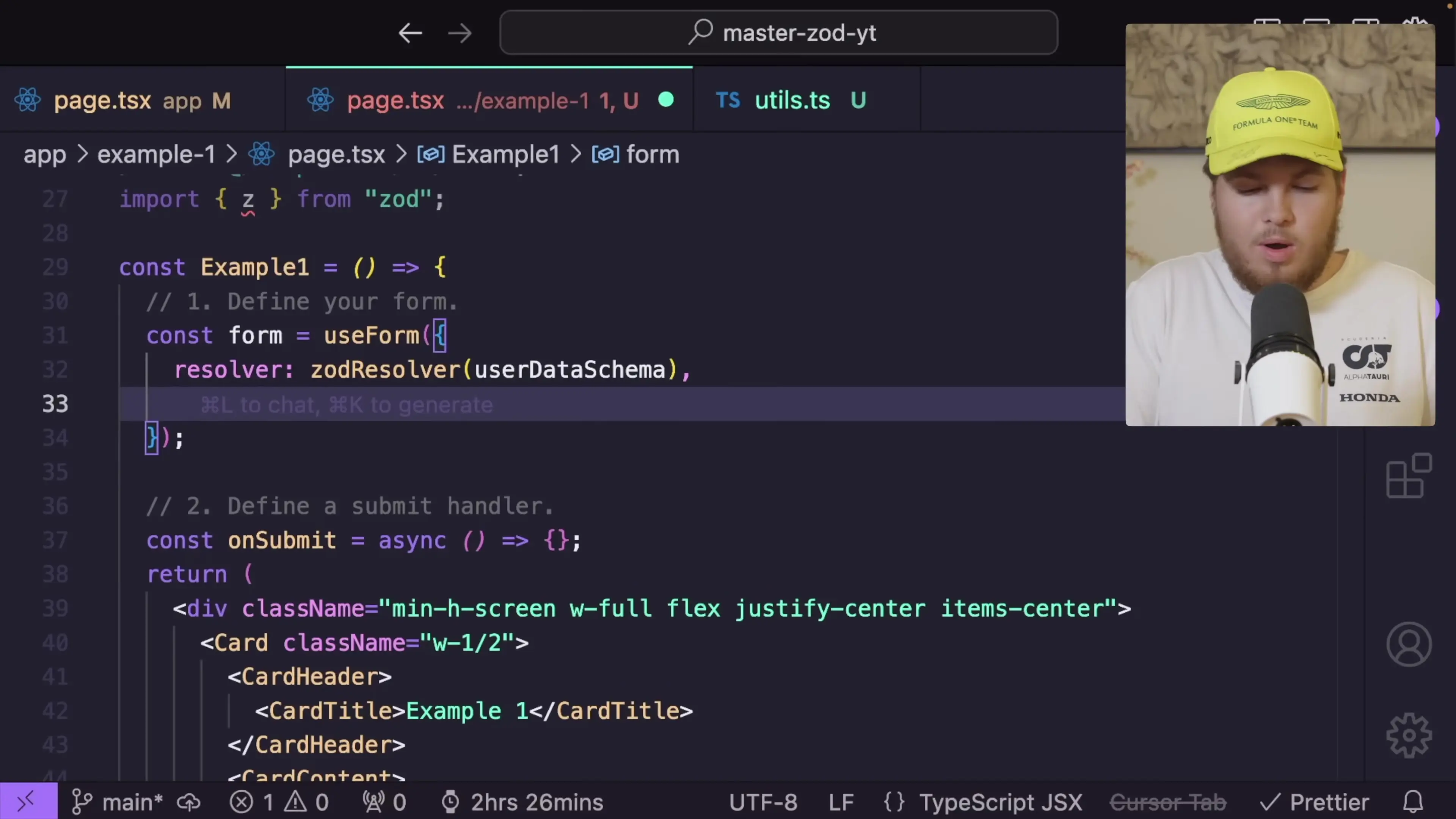 Integrating Zod schema with useForm and zodResolver provides type-safe data handling in React form interfaces