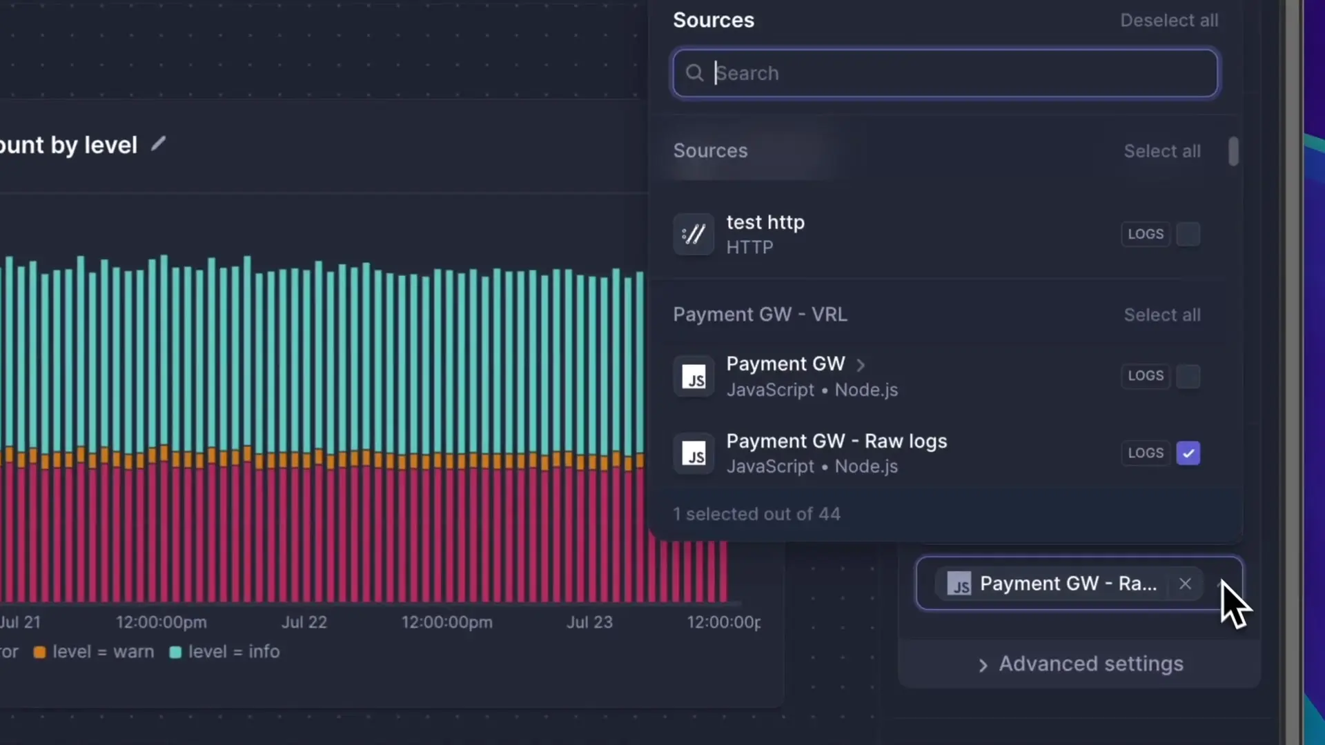 Better Stack's new multi-source alert configuration interface allows applying single alerts across multiple services