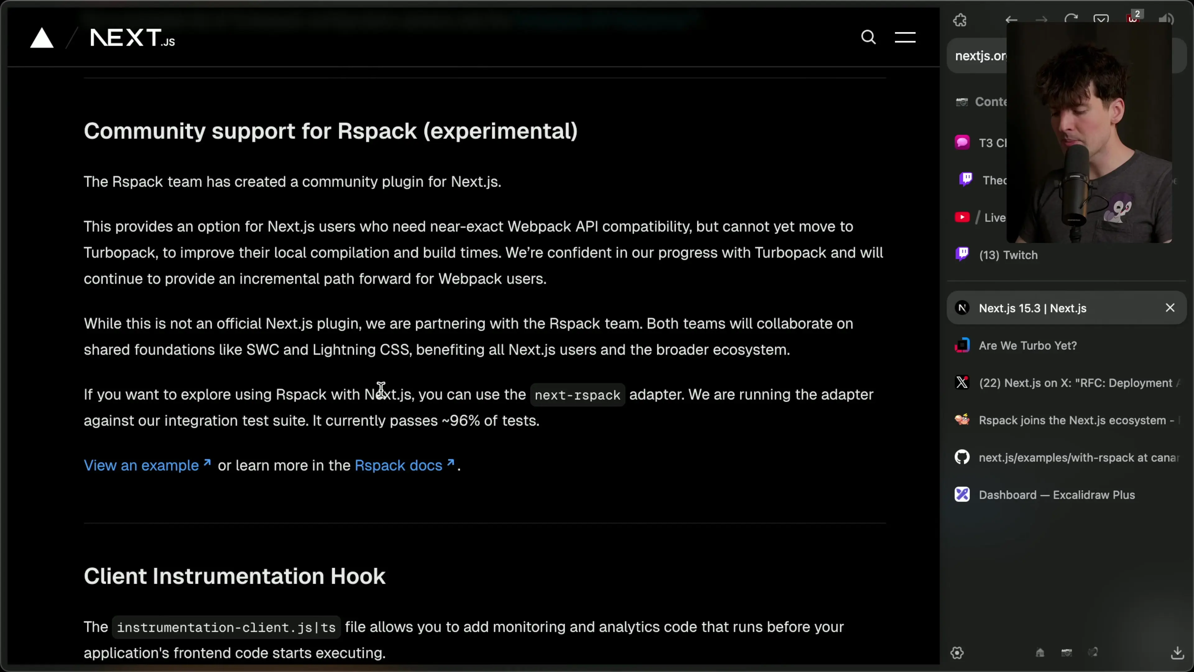 Next.js now supports Rspack as an alternative bundler with 96% test coverage, offering greater flexibility for developers