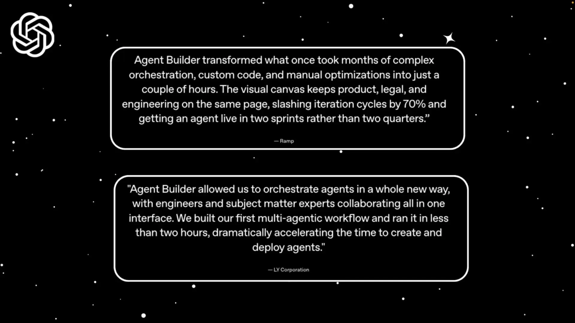 Evaluation dashboard showing performance metrics and improvement suggestions for AI agents