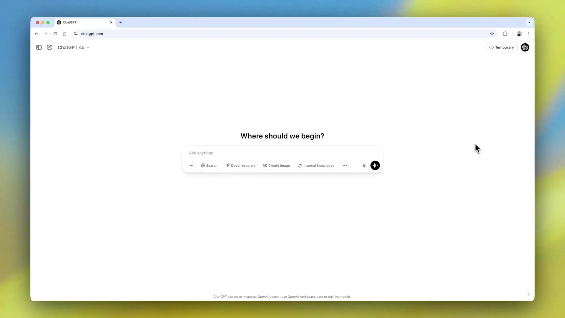 ChatGPT's welcome interface where you can begin customizing your AI experience through personalization settings and custom instructions