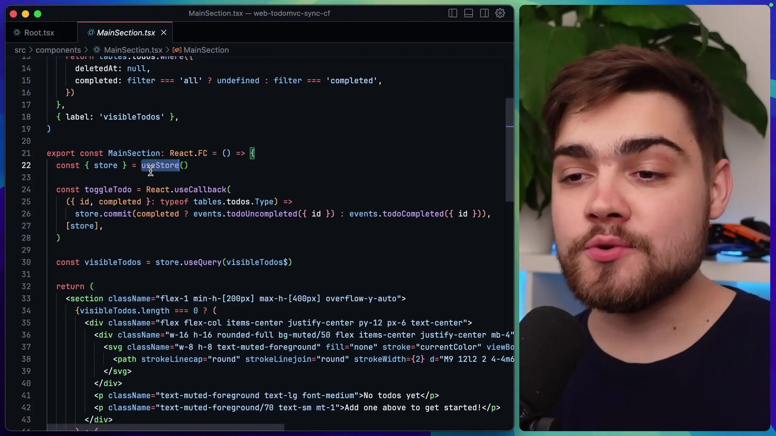 Livestore provides a simple API for committing events that update the database state