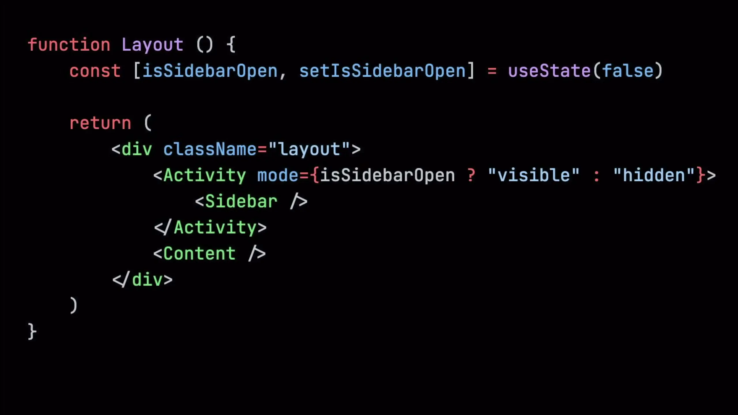 Activity component preserves state when toggling visibility