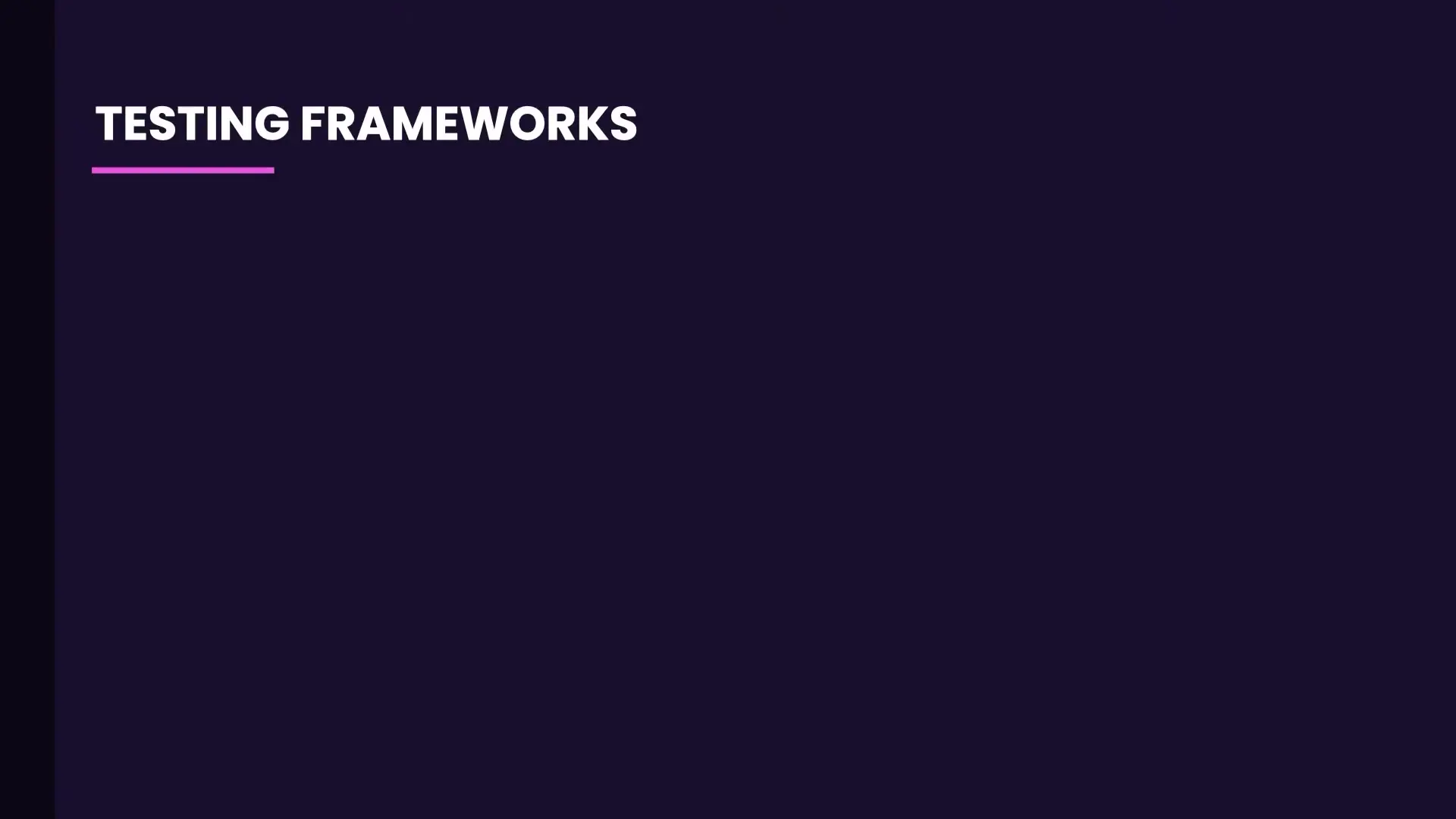 Popular testing frameworks for JavaScript and React applications