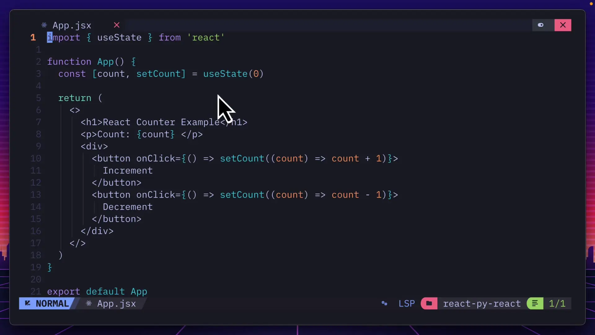 ReactPy implements state management similar to React's useState hook, making it familiar for those who know React