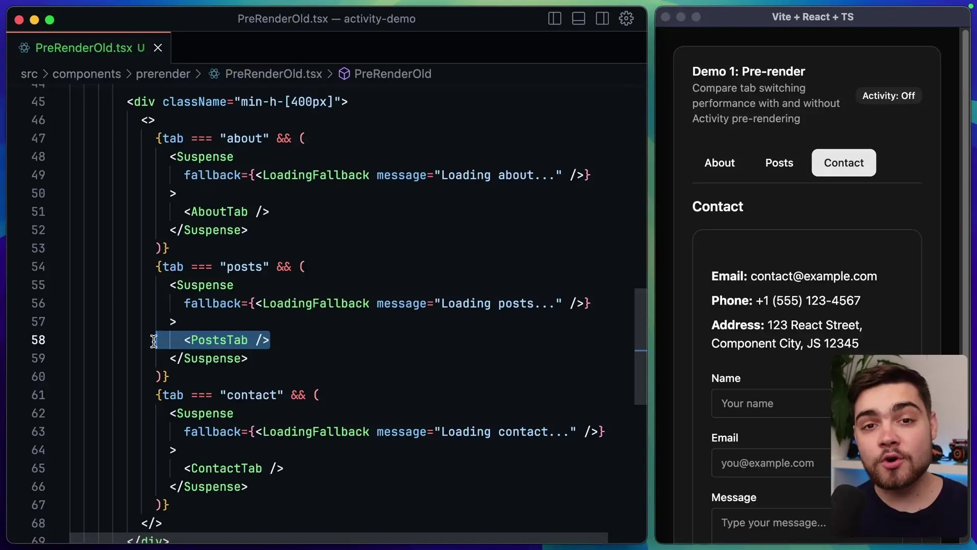 Switching tabs causes repeated data fetching with conditional rendering