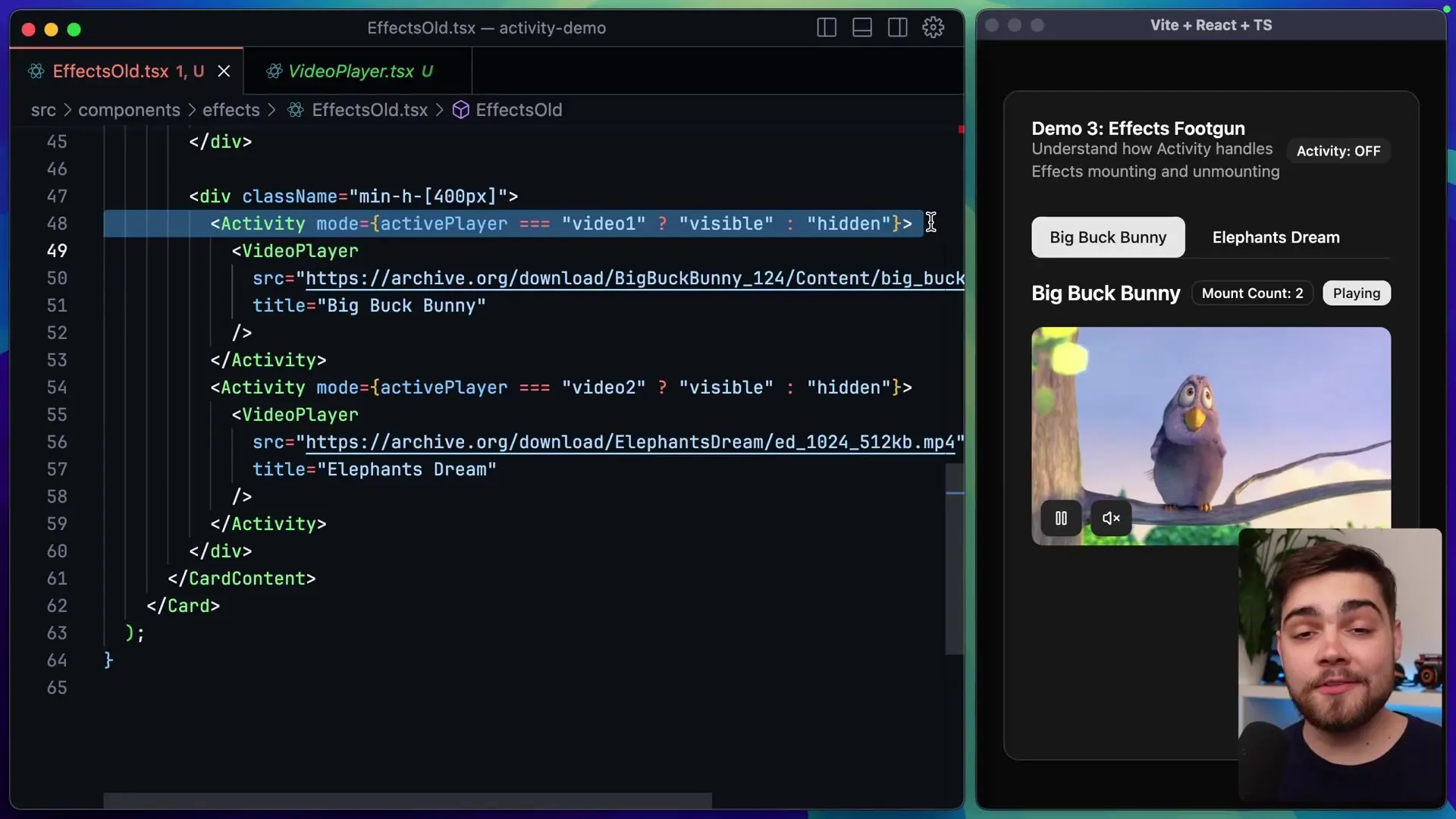 Switching from conditional rendering to Activity component enhances user experience