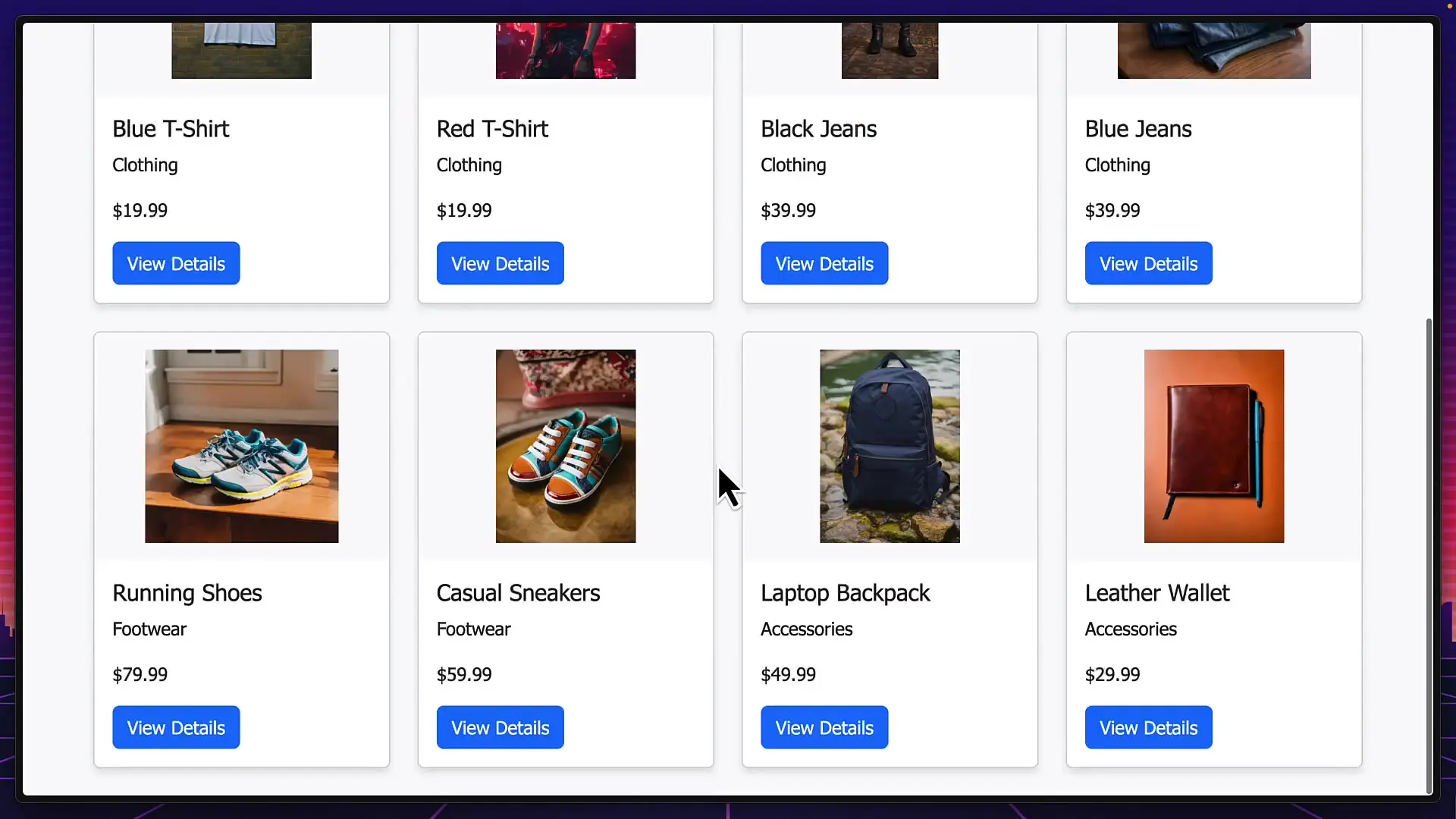Demo clothing store application with product listings powered by Redis vector similarity search