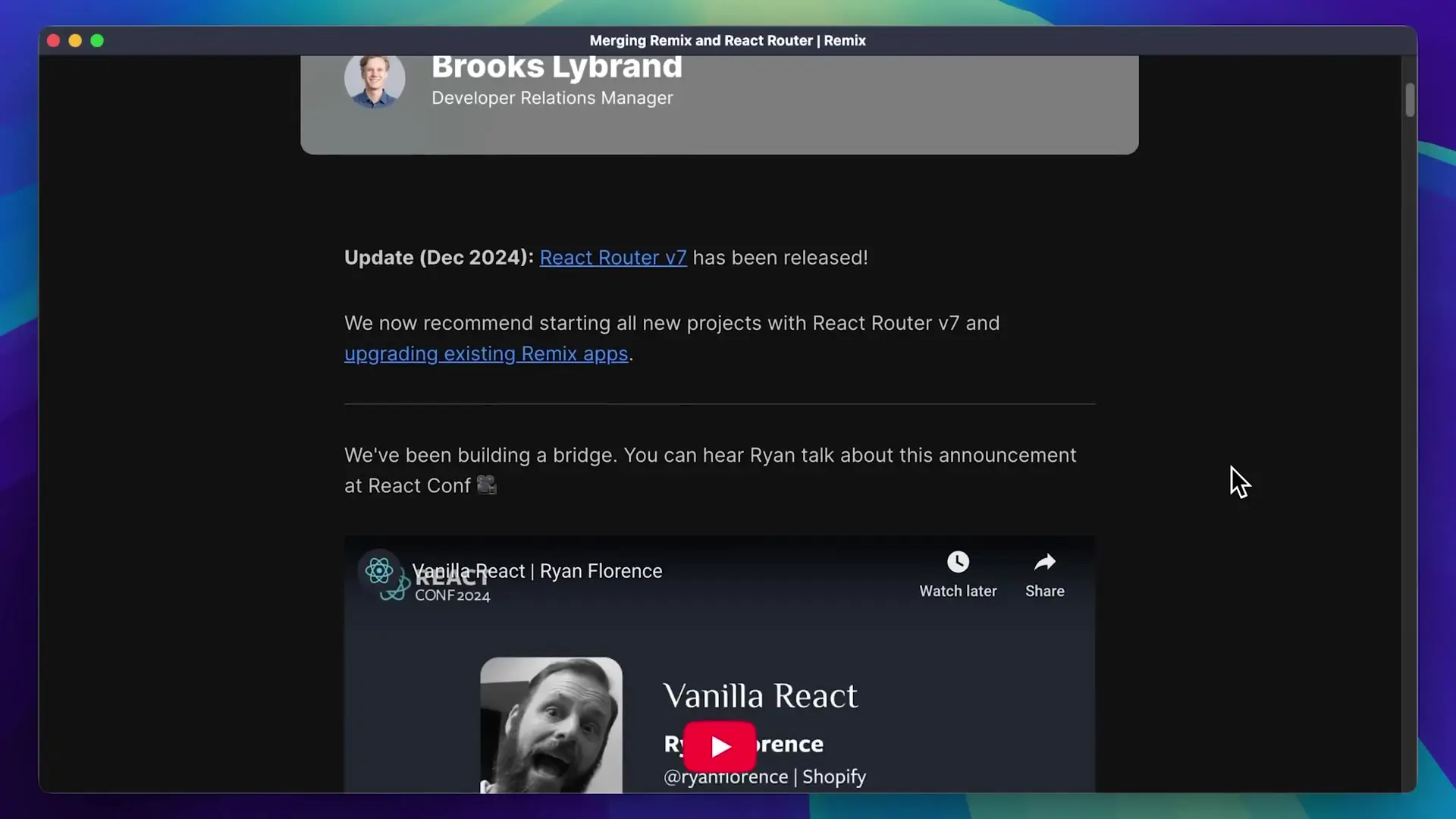 React Router v7 has been released with all the key Remix features, providing a clear path for both new projects and existing Remix applications