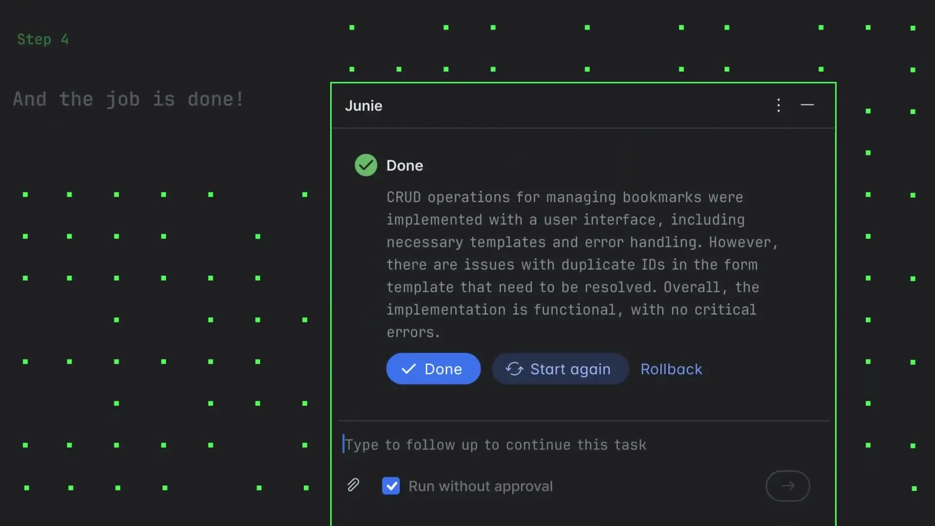 Juni accelerates development cycles by handling routine coding tasks in IntelliJ IDEA