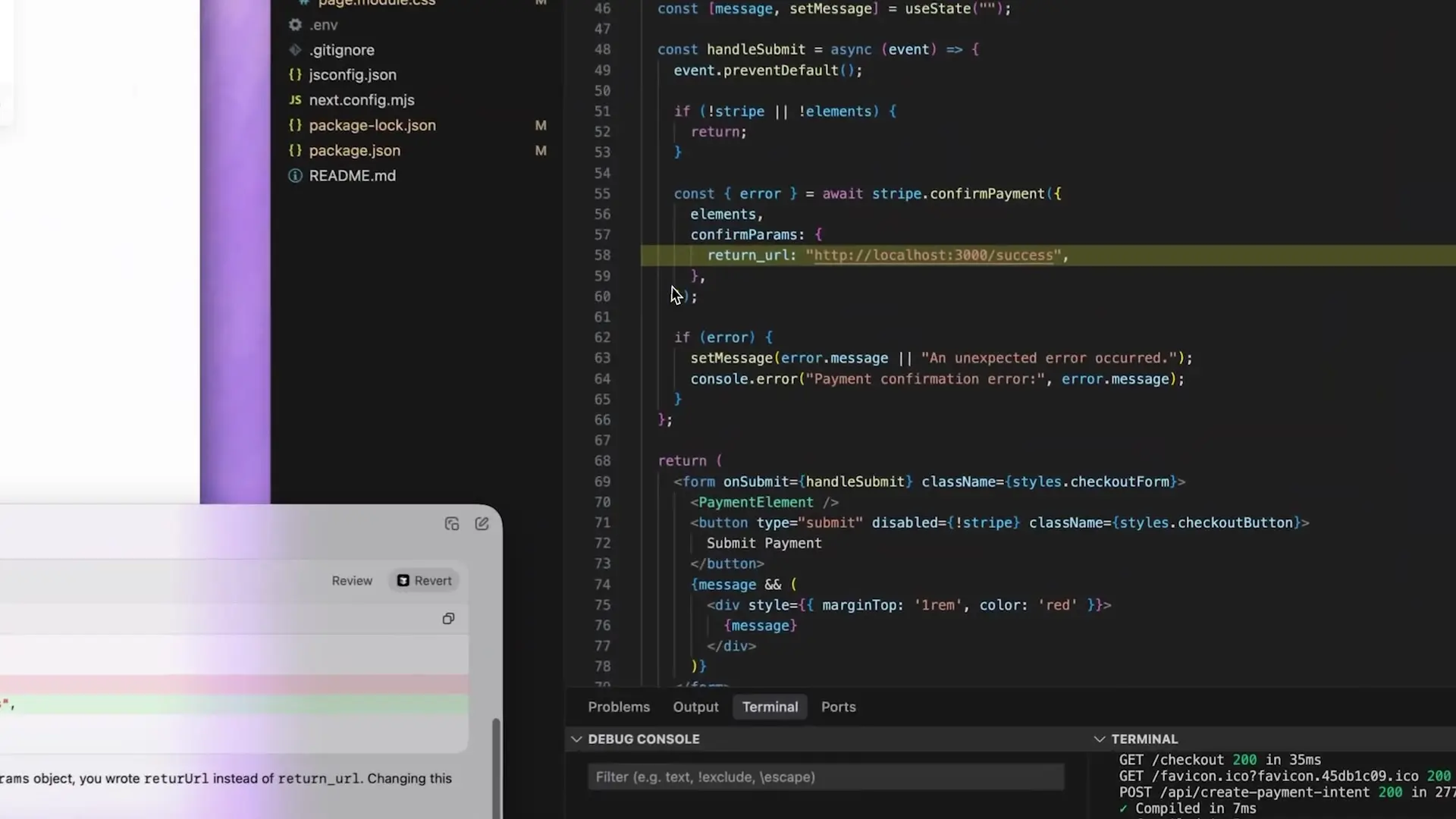 ChatGPT automatically implementing code changes directly in the IDE, showing the transformation from camelCase to snake_case