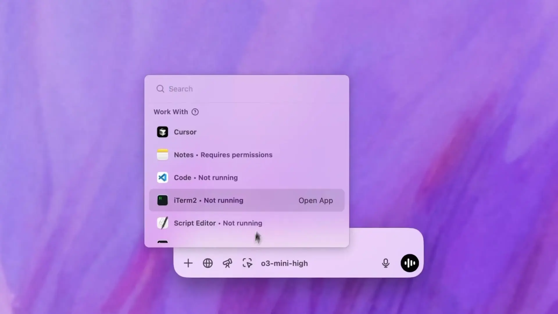 ChatGPT's app integration interface showing available applications that can connect with the AI assistant