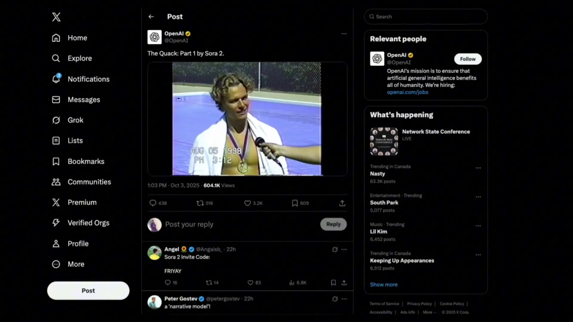 OpenAI's showcase of "The Quack: Part 1" demonstrates Sora 2's ability to create content that mimics specific time periods and filming styles, complete with authentic-looking timestamp effects.