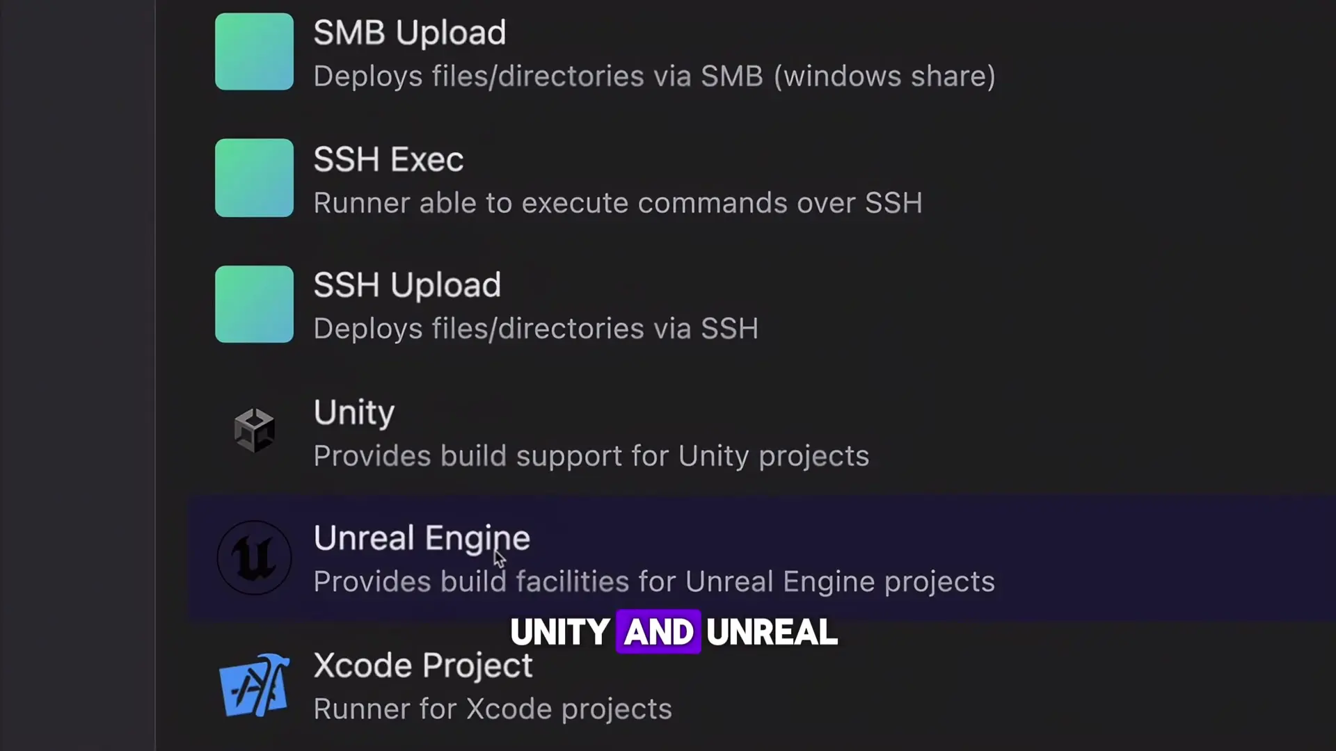 TeamCity offers dedicated build runners for Unity and Unreal Engine, streamlining game development pipelines
