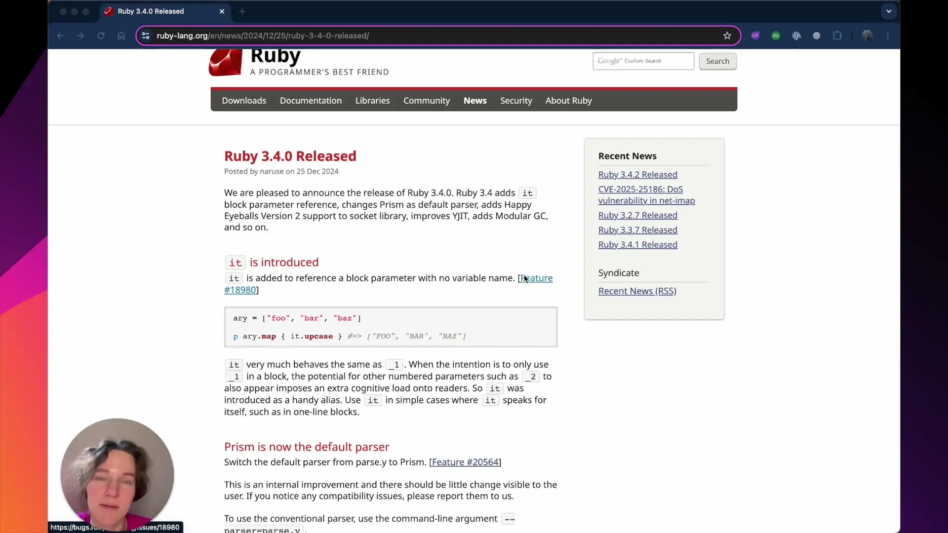 The 'it' keyword makes Ruby code more readable and aligns with conventions in other functional programming languages