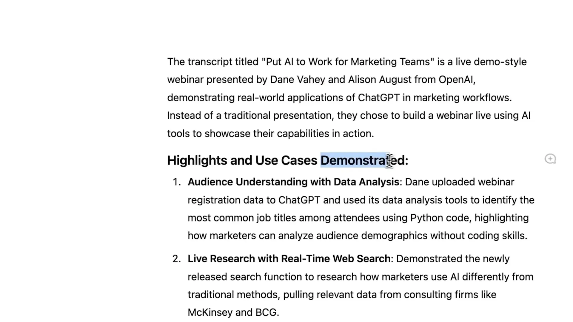 Making direct edits and changes within the ChatGPT Canvas collaborative environment