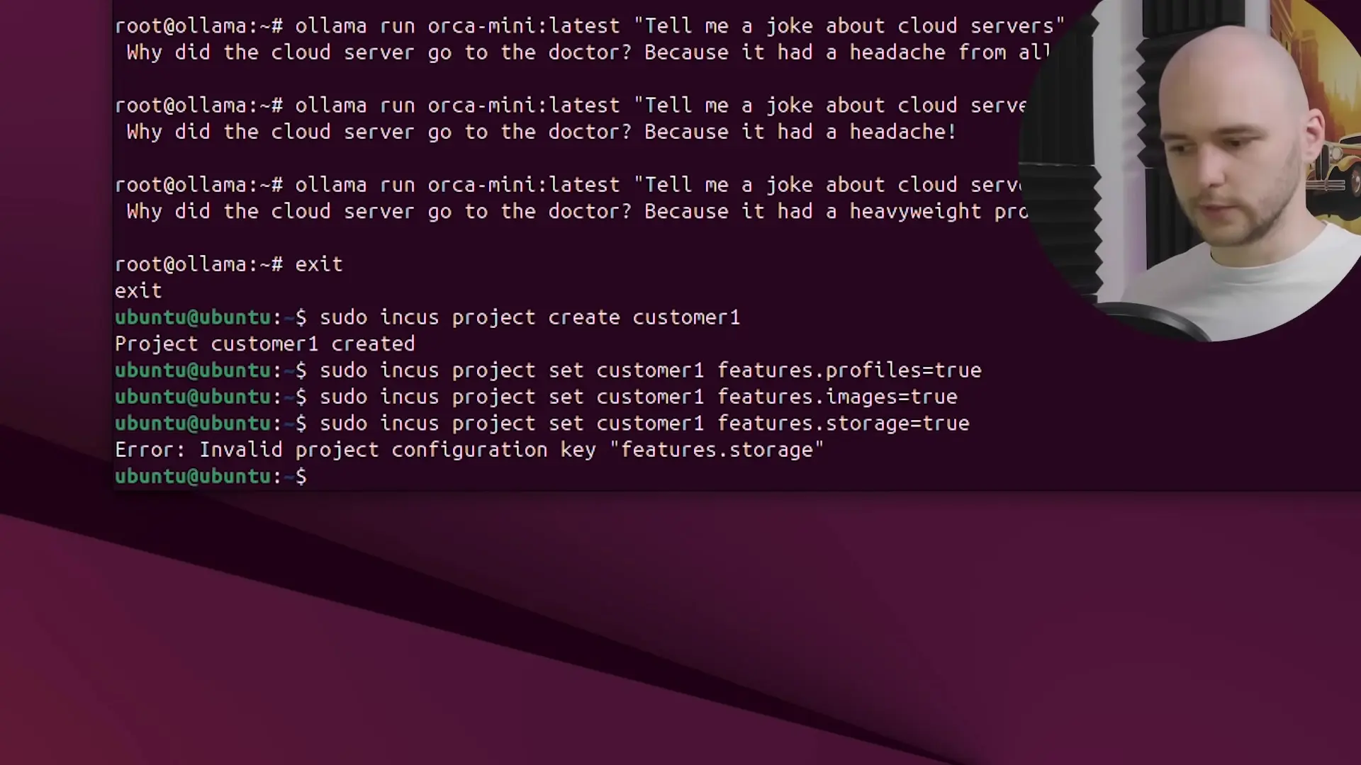 Configuring project features for multi-tenant isolation in Incus
