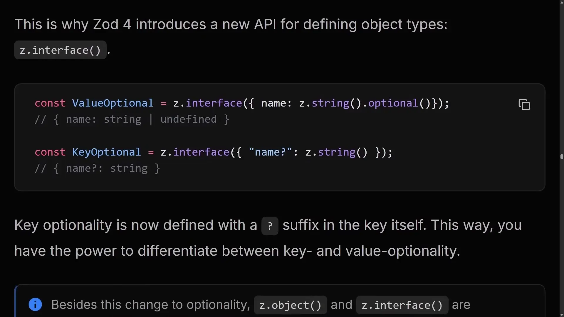 Zod 4's improved string validation with comprehensive error reporting, enabling more robust input validation in TypeScript applications